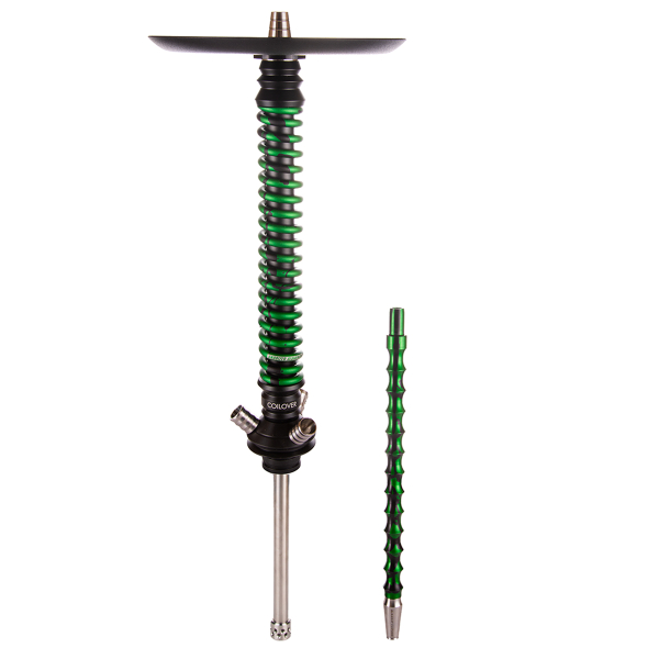 Кальян Mamay Customs Coilover Большой  Черный Зелёный Сплеш в Нижнем Новгороде