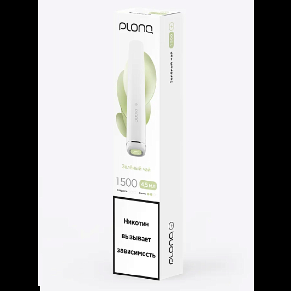 Электронка Plonq Plus 1500 Зеленый Чай 1500 затяжек в Нижнем Новгороде